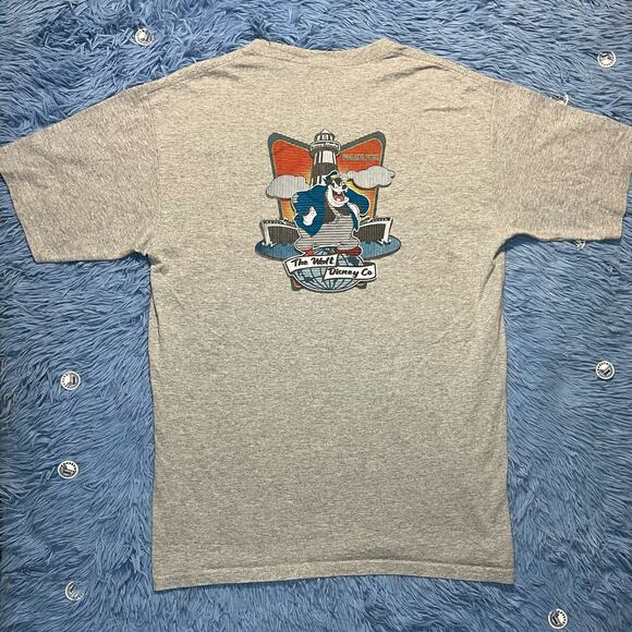 The Walt Disney Store Y2K Goofy Pig Leg Pete Graphic Gray Shirt Mens Medium - Picture 2 of 9